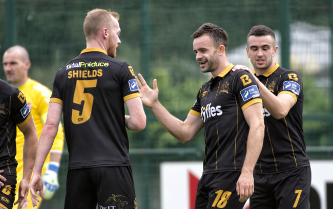 Robbie Benson celebrates his second goal