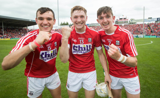 Brian Turnbull, Evan Sheehan and Ger Millerick celebrate