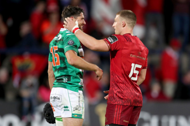 Andrew Conway and Ian McKinely after the game