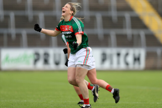 Cora Staunton celebrates at the end of the game