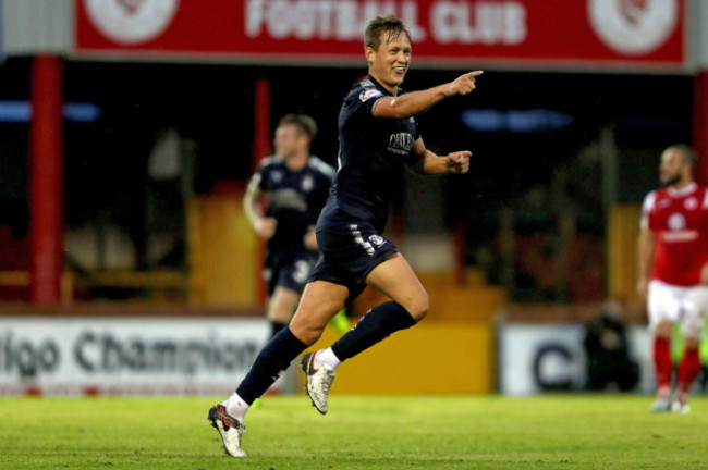 James Craigen celebrates scoring a goal