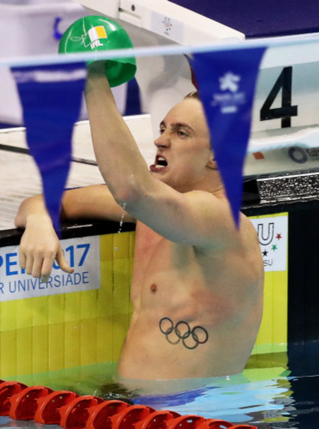 Shane Ryan celebrates winning gold