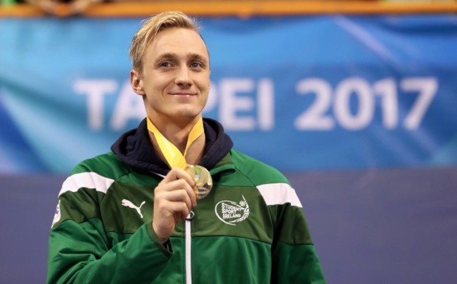 Shane Ryan celebrates winning gold