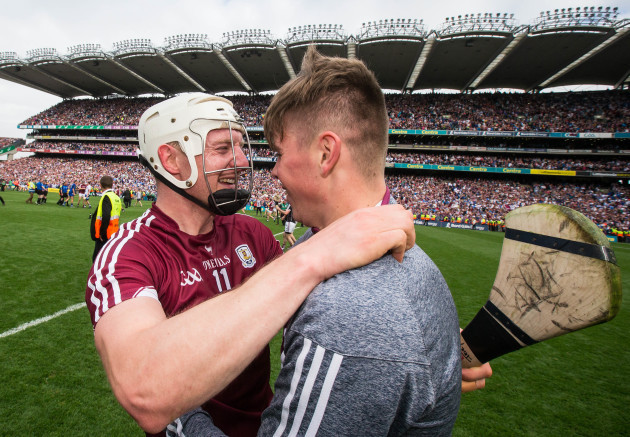 Joe Canning celebrates after the game