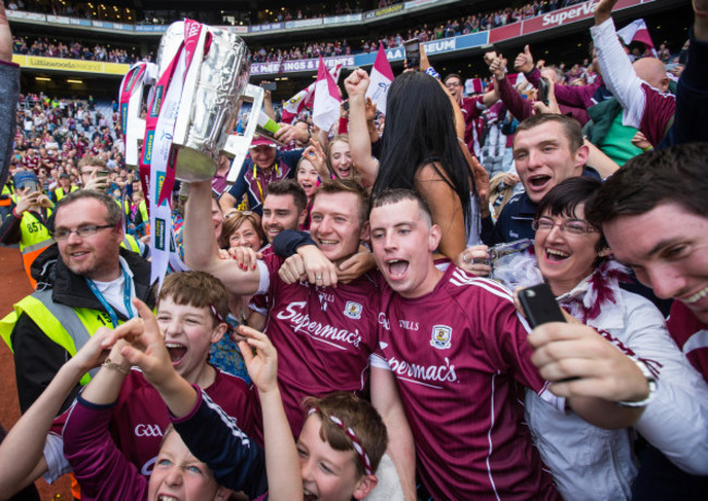 Joe Canning celebrates with the Liam MacCarthy cup