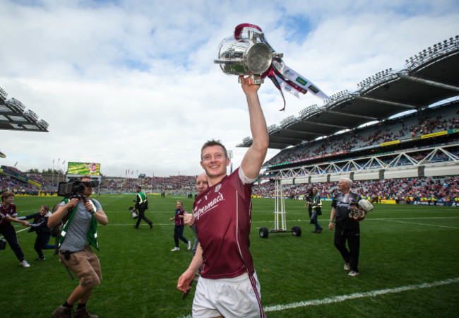 Joe Canning celebrates with the Liam MacCarthy cup