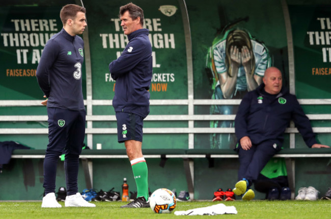 Seamus Coleman with Roy Keane