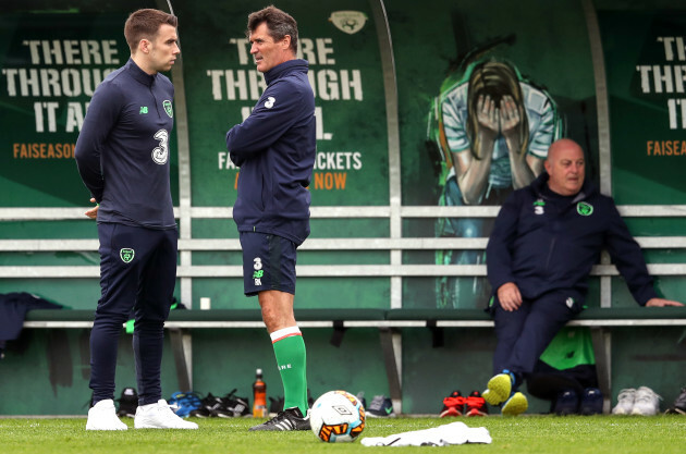 Seamus Coleman with Roy Keane