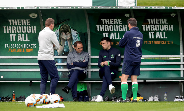 Martin O'Neill and Roy Keane with Seamus Coleman