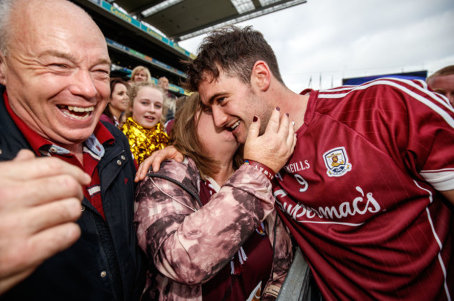 David Burke celebrates with his mother Paula