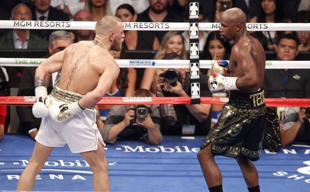 Conor McGregor in action against Floyd Mayweather Jr