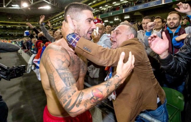 Aleksandar Kolarov celebrates after the game