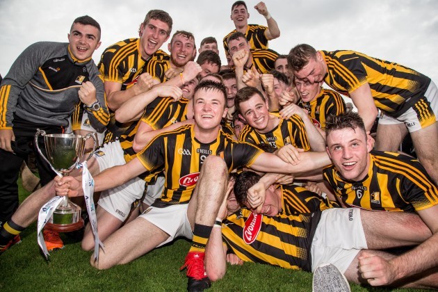 Kilkenny celebrate after the game with the trophy