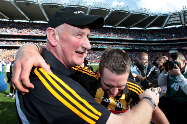 Brian Cody celebrates with Eddie Brennan