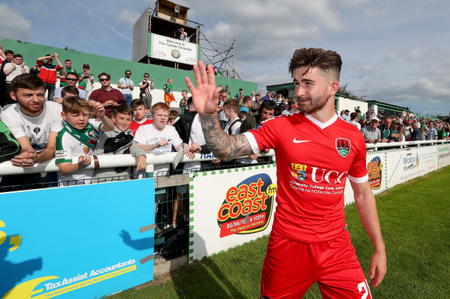 Sean Maguire says goodbye to fans after the game