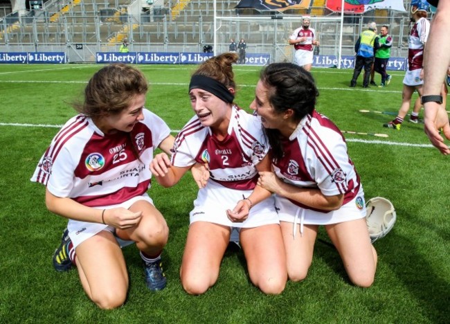 Niamh Horan, Sarah King and Denise McGrath celebrate winning