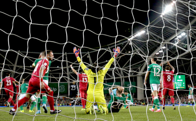 Goalkeeper Vladimir Stojkovic celebrates at the final whistle