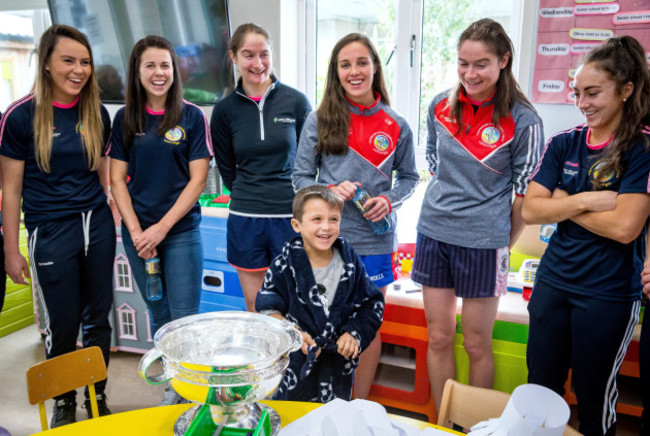 Members of the Cork team with Daniel Connors