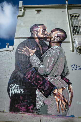 Kayne West and Kim Kardashian Mural - Sydney