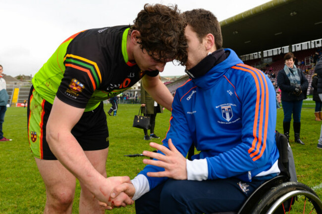 Jamie Wall and Charles Dwyer after the game