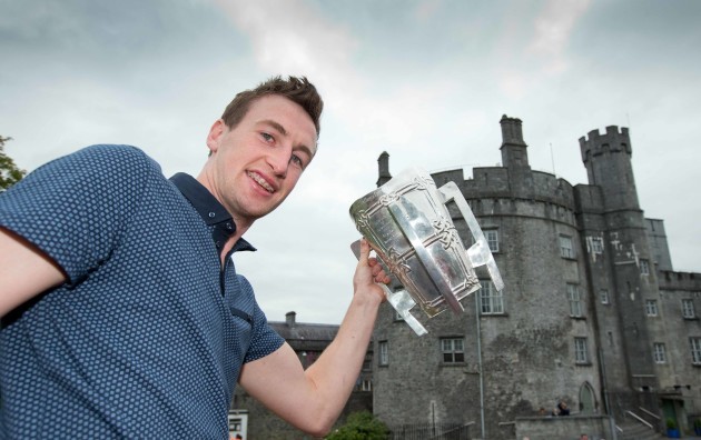 Joey Holden with the Liam McCarthy cup at Kilkenny Castle