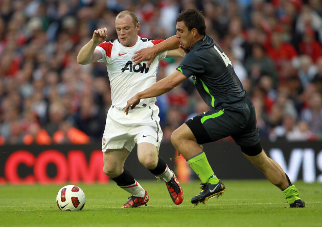 Gavin Peers with Wayne Rooney