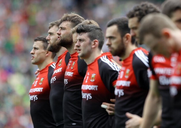 Aidan O'Shea during the national Anthem