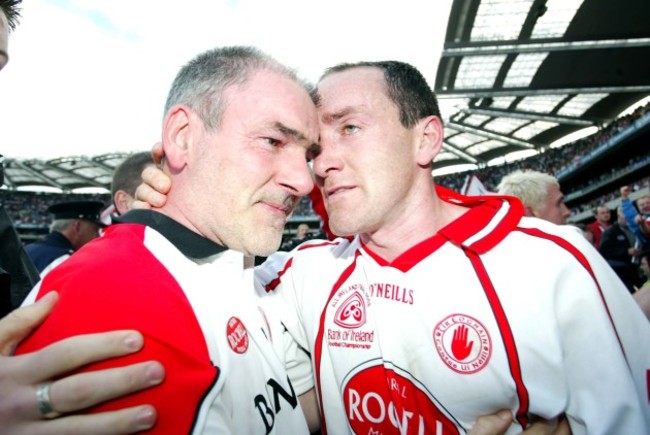 Mickey Harte and captain Brian Dooher 25/9/2005