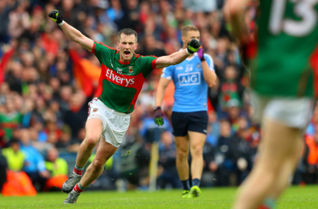 Cillian O’Connor celebrates scoring the equalising point