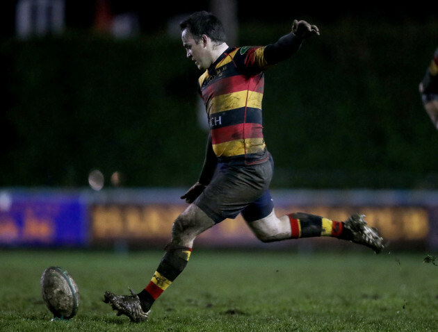 Scott Deasy kicks a penalty