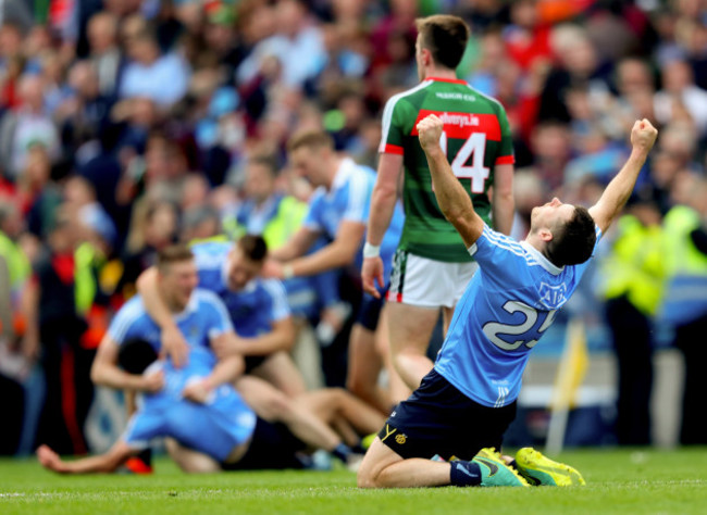 Kevin McManamon celebrates at the final whistle