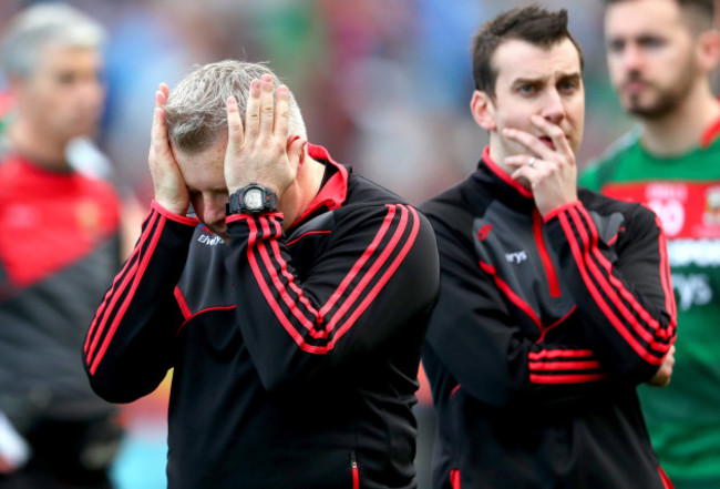 Stephen Rochford dejected after the game