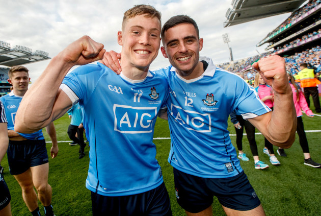 Con O'Callaghan and Niall Scully celebrate