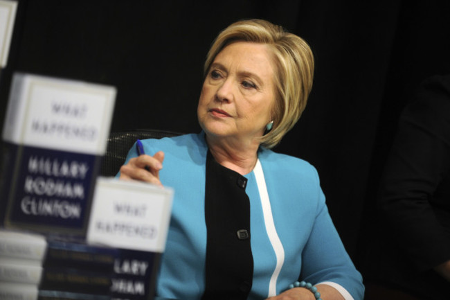 Hillary Clinton Signs Copies Of 'What Happened' In New York