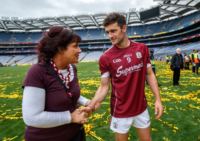 Margaret Keady congratulates David Burke