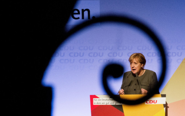 Election campaign CDU in Hamburg with German Chancellor Merkel