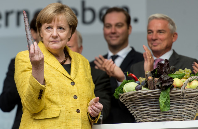 German chancellor Merkel on the campaign trail in Freiburg