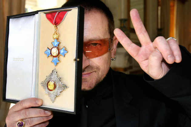 Bono receives honorary knighthood