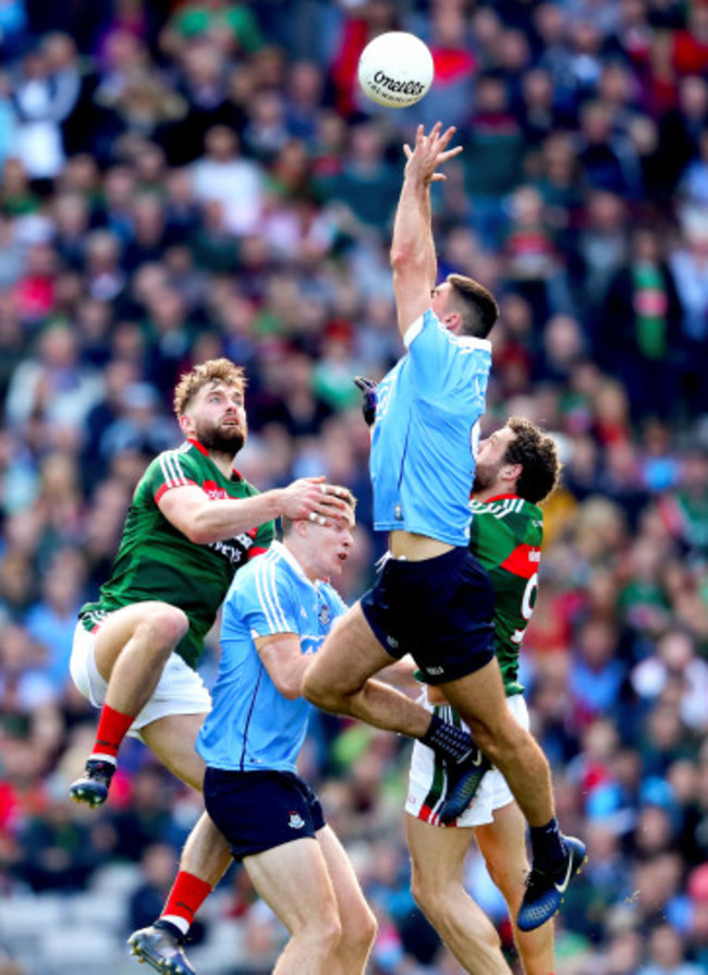 Aidan O’Shea and Tom Parsons with Brian Fenton and James McCarthy