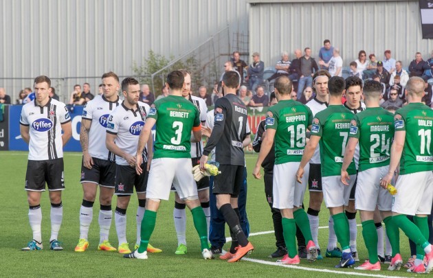 Cork City and Dundalk players before the game