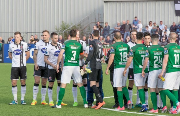 Cork City and Dundalk players before the game