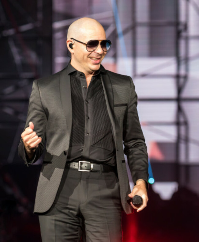 Pitbull performs in San Antonio, Texas