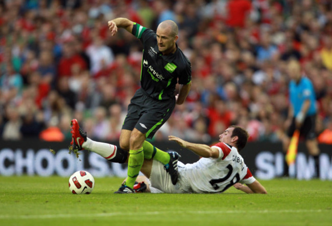 Paul Keegan with Darron Gibson