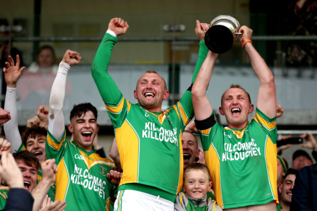 Ger Healion and Pater Healion celebrate winning the Robbins Cup