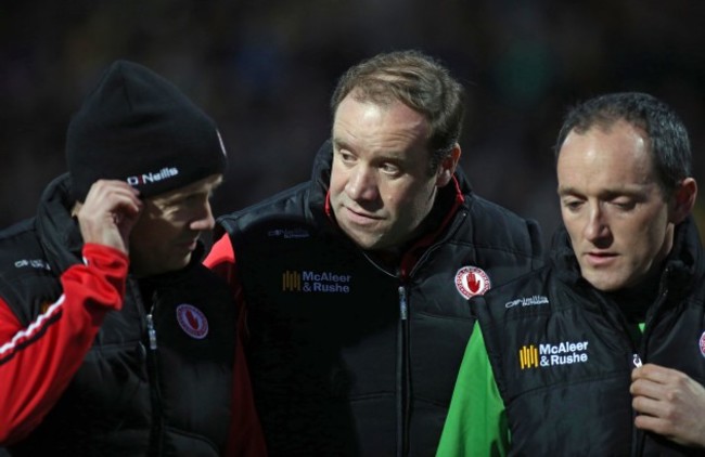 Fergal Logan with selectors Peter Canavan and Brian Dooher