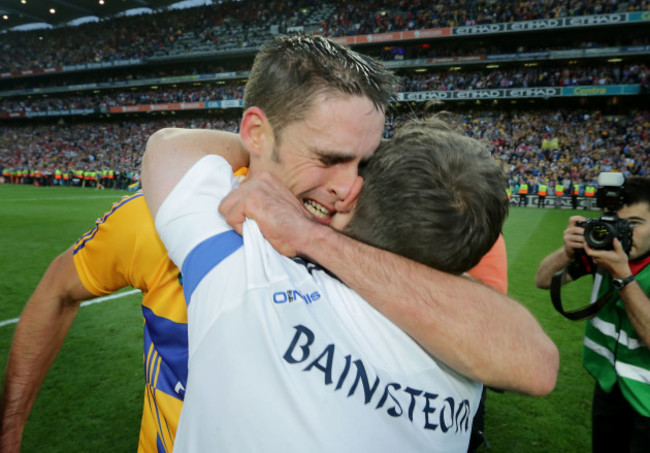 Davy Fitzgerald celebrates with Brendan Bugler