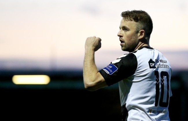 Keith Ward celebrates after scoring his side's first goal