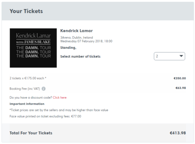 Standing tickets Kendrick