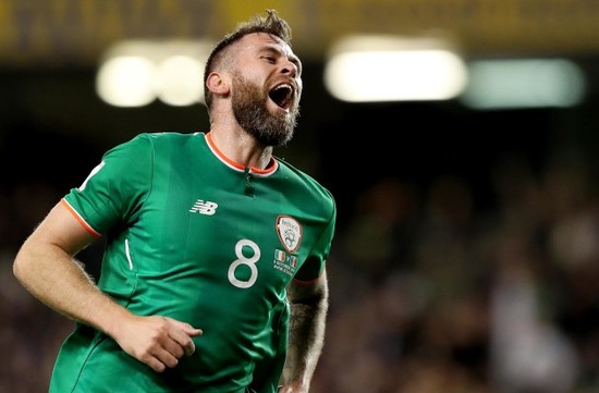 Daryl Murphy celebrates scoring a second goal