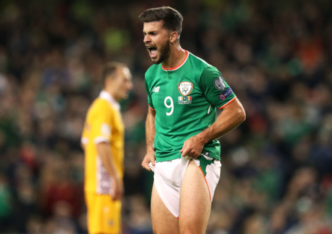 Shane Long reacts to a missed chance